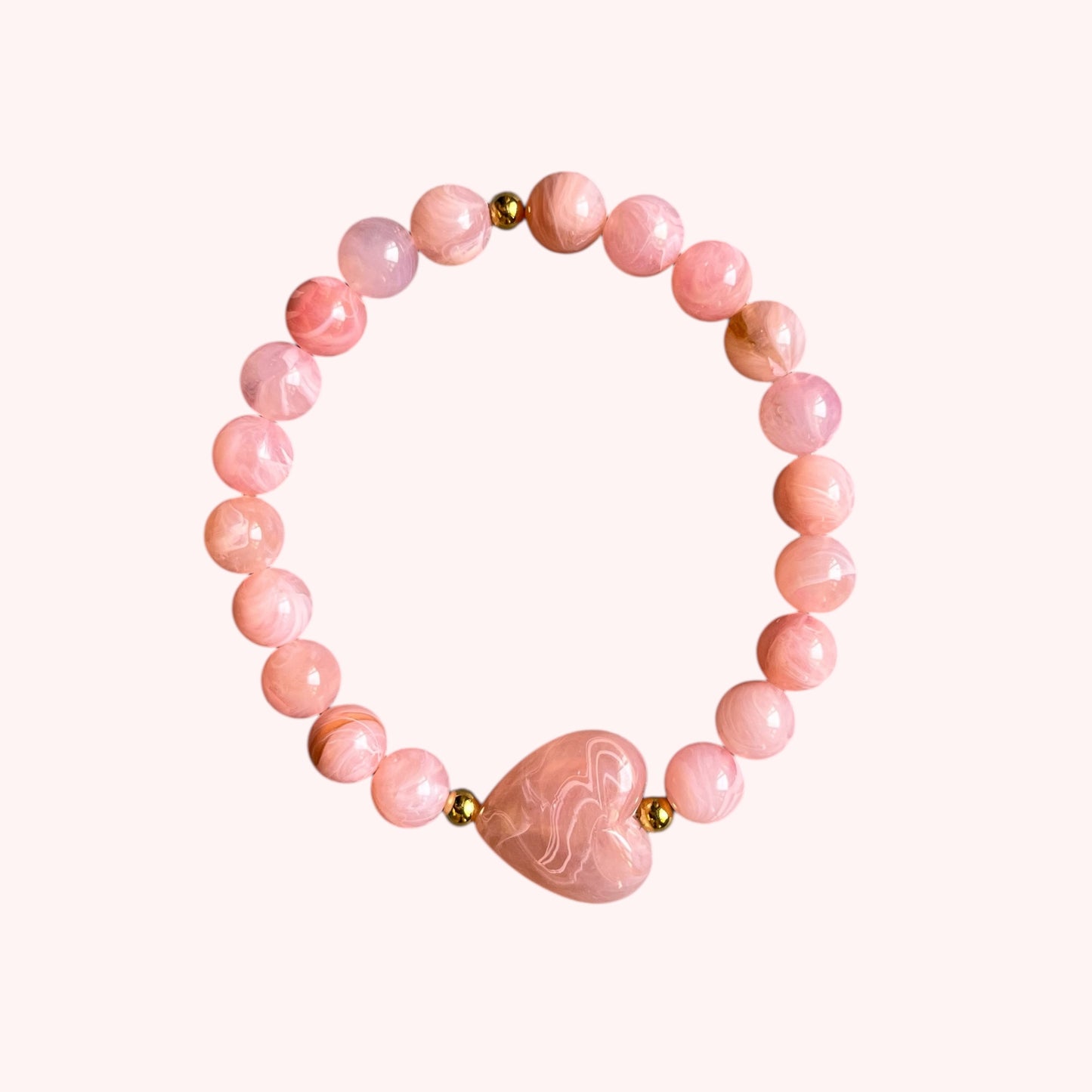 BRACELET PETIT COEUR - ROSE/ROSE