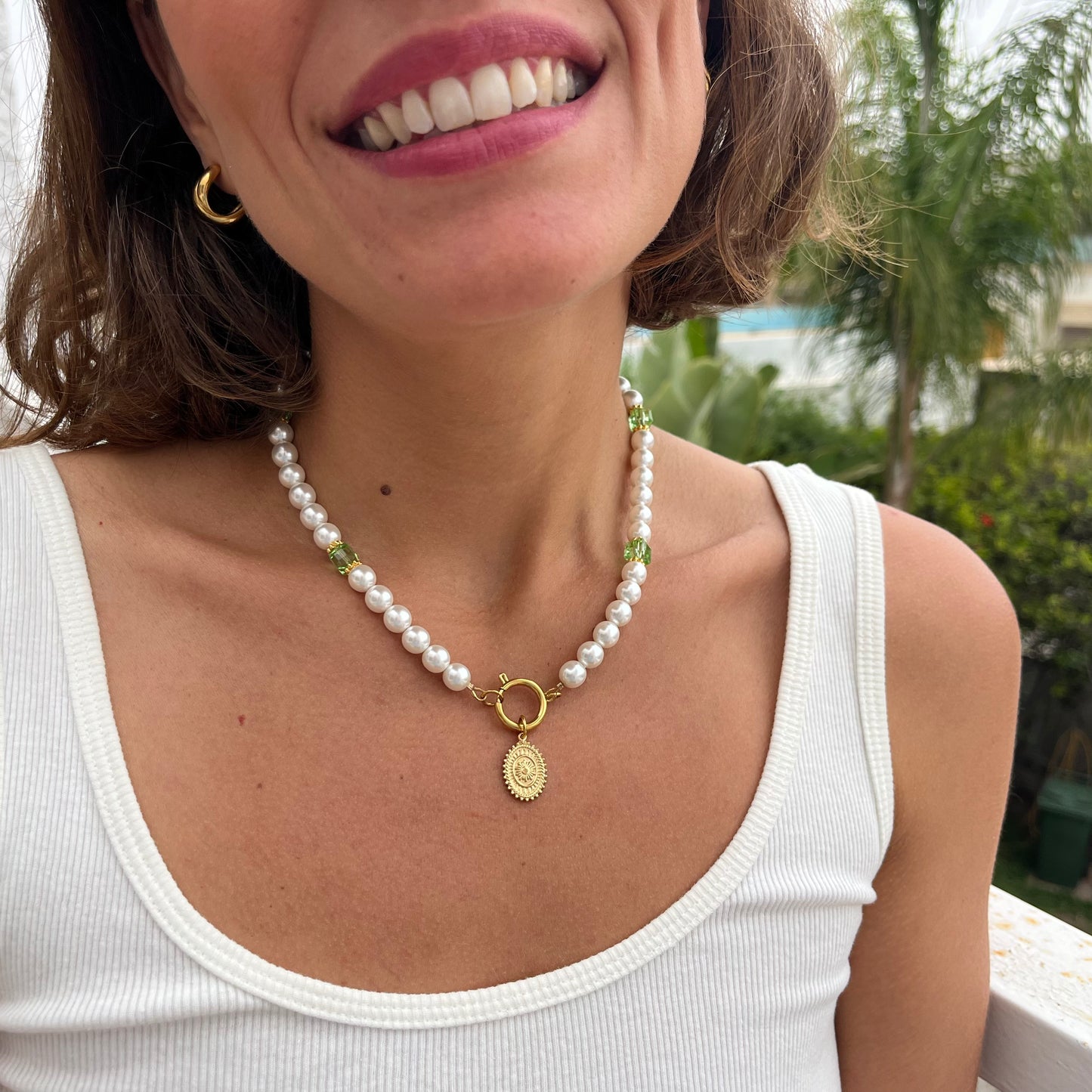 PENDENTIF MÉDAILLE FLEUR - SMALL