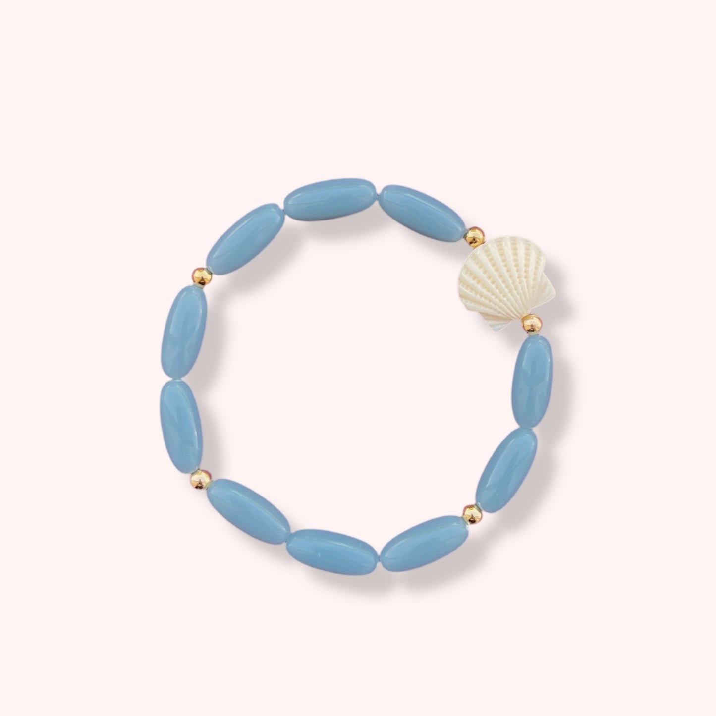 BRACELET COQUILLAGE - BLEU GRIS