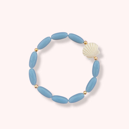 BRACELET COQUILLAGE - BLEU GRIS