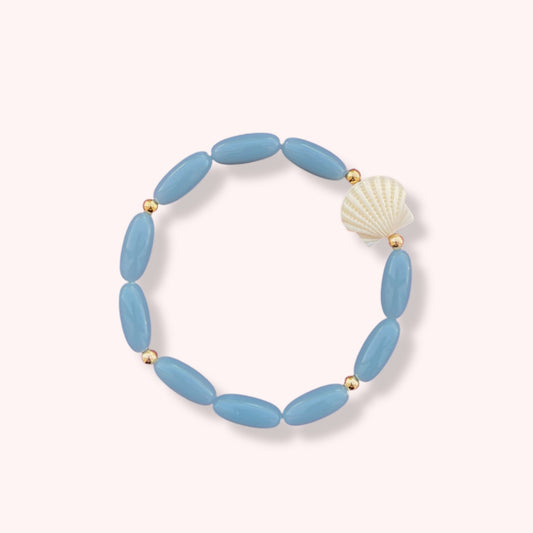 BRACELET COQUILLAGE - BLEU GRIS