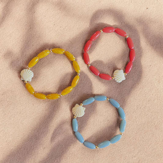 BRACELET COQUILLAGE - BLEU GRIS