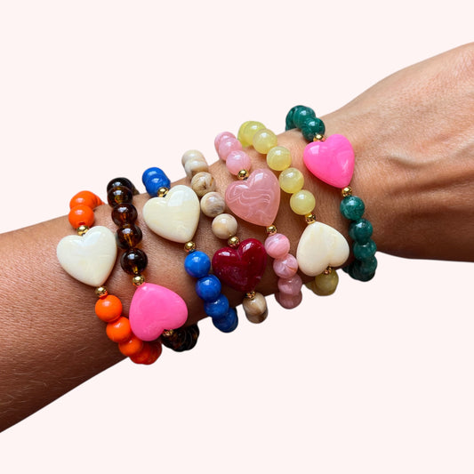 BRACELET PETIT COEUR - ROSE/ROSE