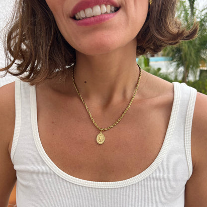 PENDENTIF MÉDAILLE FLEUR - SMALL